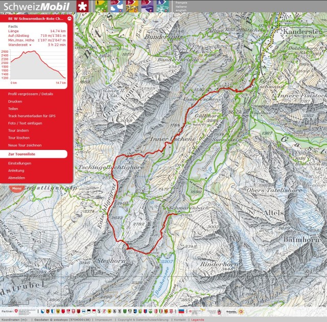 2. Etappe, Schwarenbach-Kandersteg mit Umweg